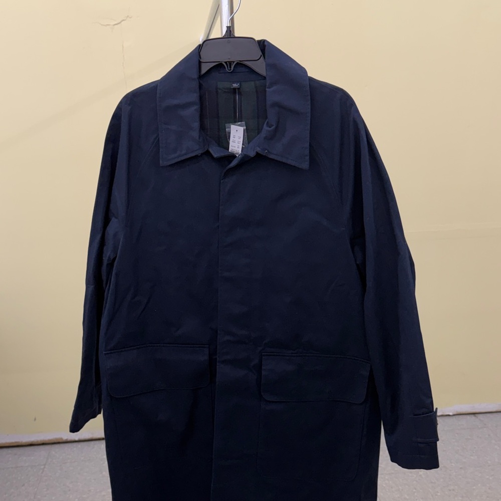 J. Crew Men's Dark Blue Trench Coat